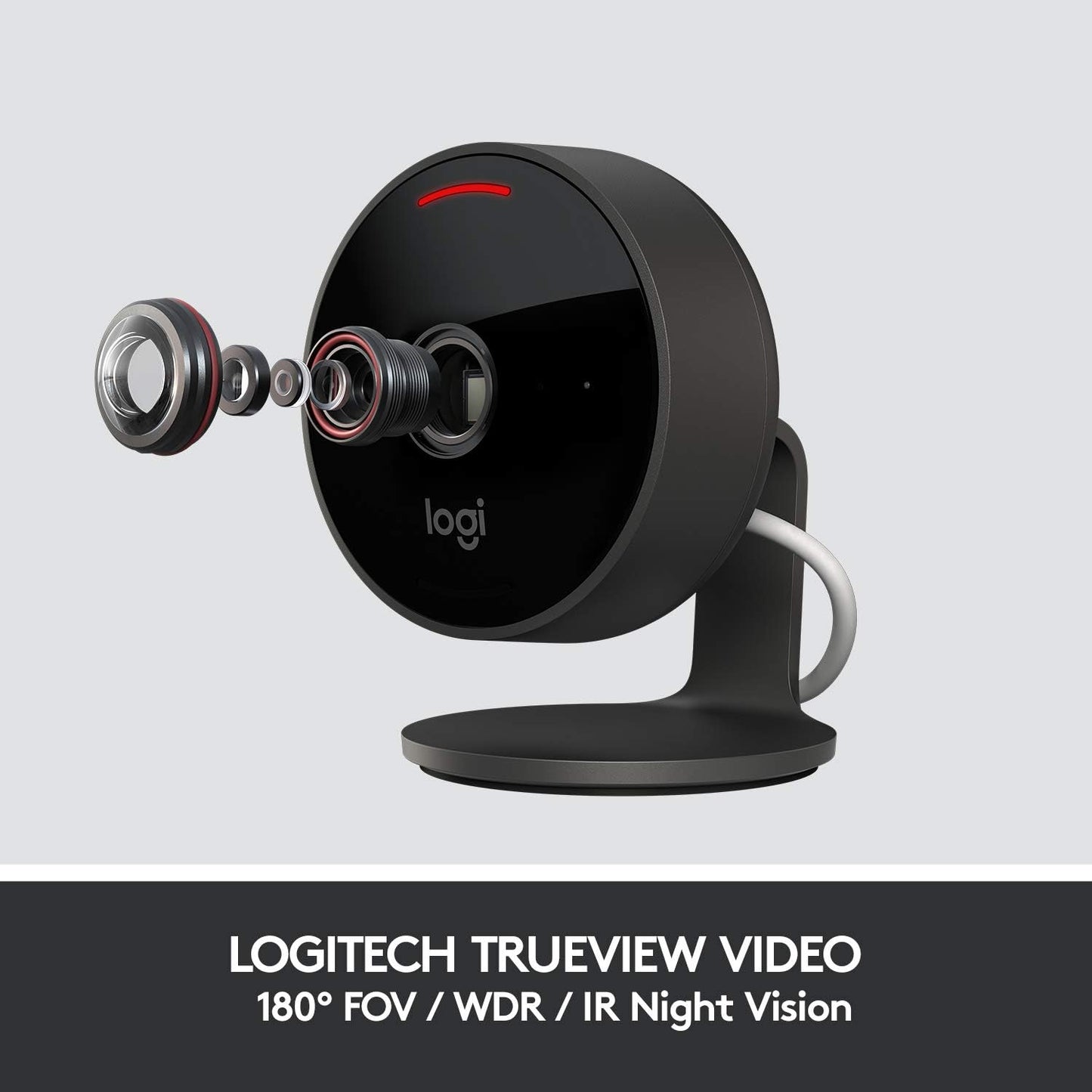 Logitech 961-000490 Circle View Weatherproof Wired Home Security Camera TrueView Video, 180° Wide Angle - Refurbished