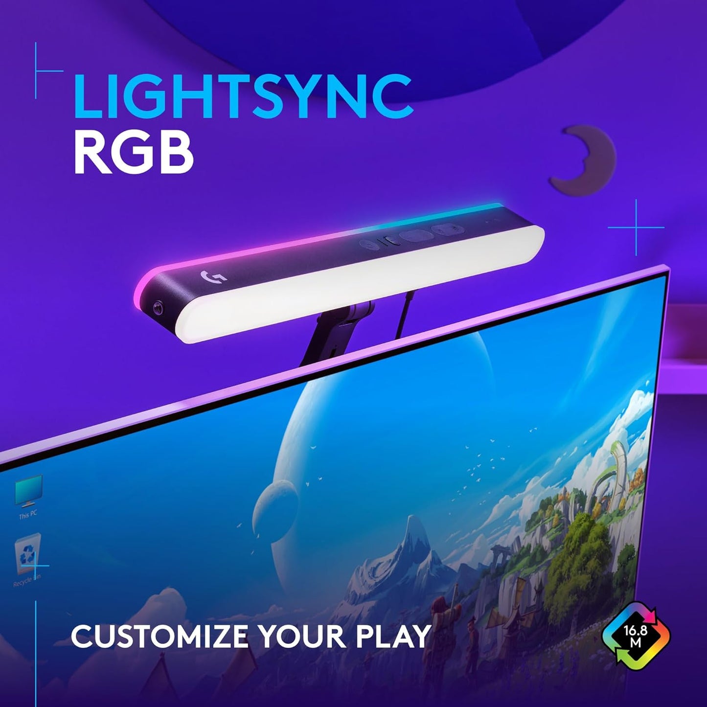 Logitech G Litra Beam LX Premium Dual-Sided RGB LED Streaming Key Light - Refurbished