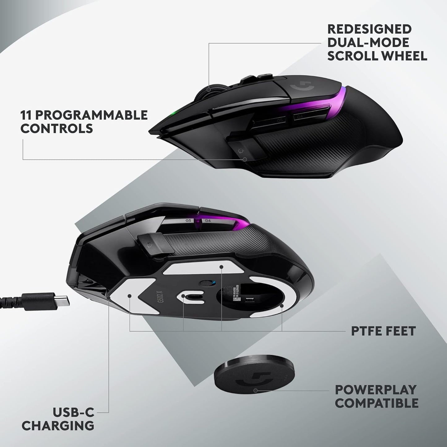 Logitech G G502 X PLUS LIGHTSPEED Wireless RGB Gaming Mouse - Refurbished