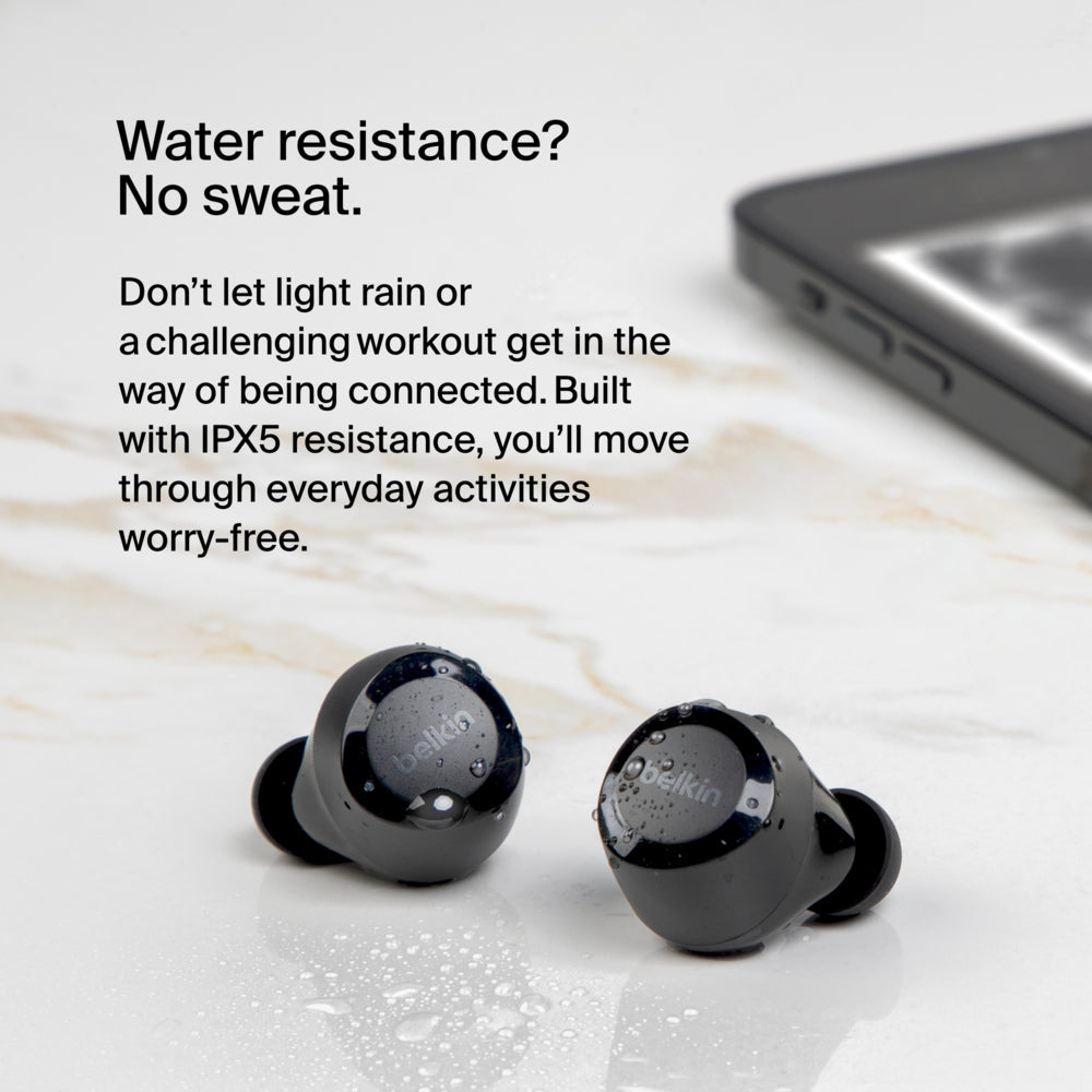 Belkin SoundForm BOLT True Bluetooth Wireless Earbuds - Black - Refurbished