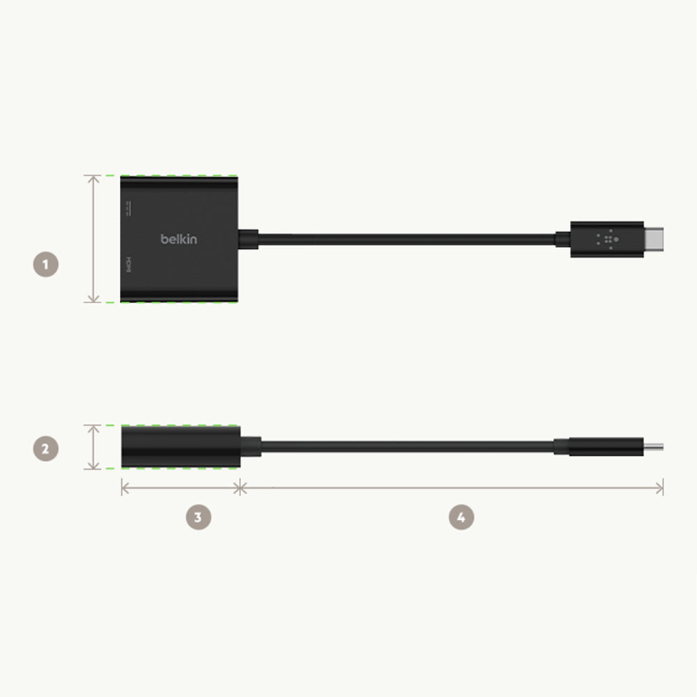 Belkin USB-C to 4K HDMI & Charge Adaptor - Black - Refurbished