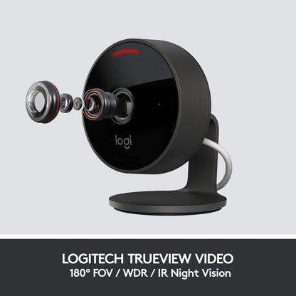 Logitech Circle View Weatherproof Wired Home Security Camera TrueView Video, 180° Wide Angle - Refurbished