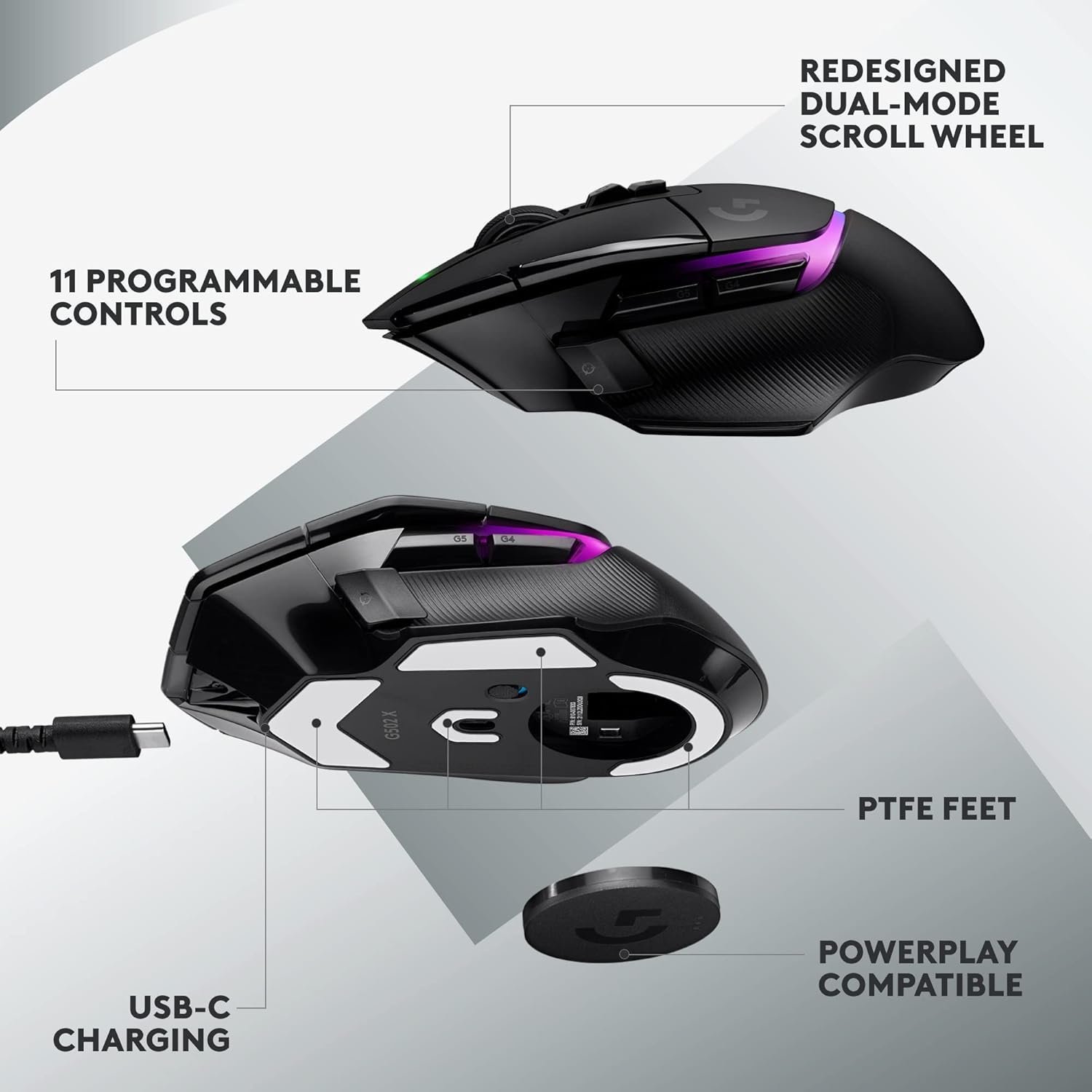 Logitech G502 X PLUS LIGHTSPEED Wireless RGB Gaming Mouse - Refurbished