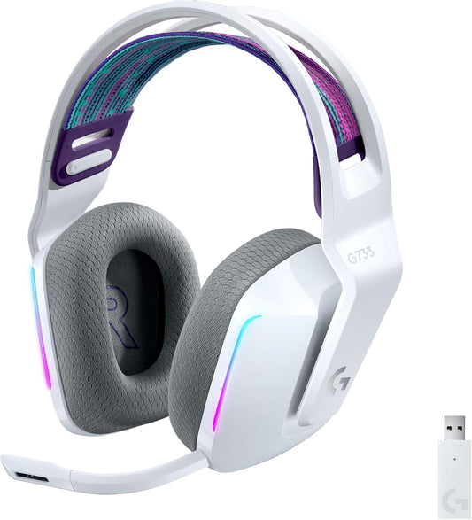 Logitech G733 LIGHTSPEED Wireless Gaming Headset with suspension headband, LIGHTSYNC RGB - Refurbished