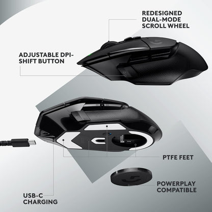 Logitech G502 X LIGHTSPEED Wireless Gaming Mouse - Refurbished