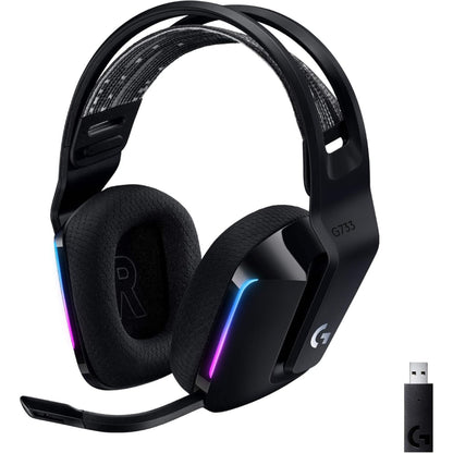 Logitech G733 LIGHTSPEED Wireless Gaming Headset with suspension headband, LIGHTSYNC RGB - Refurbished