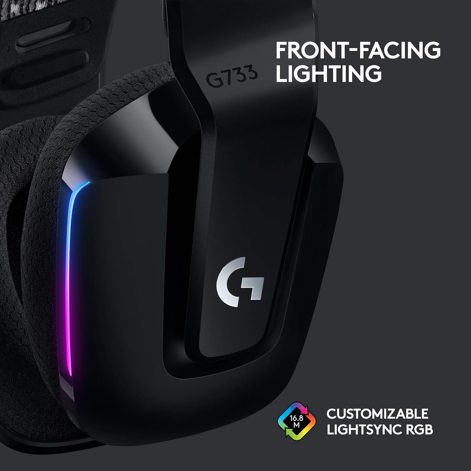 Logitech G733 LIGHTSPEED Wireless Gaming Headset with suspension headband, LIGHTSYNC RGB - Refurbished