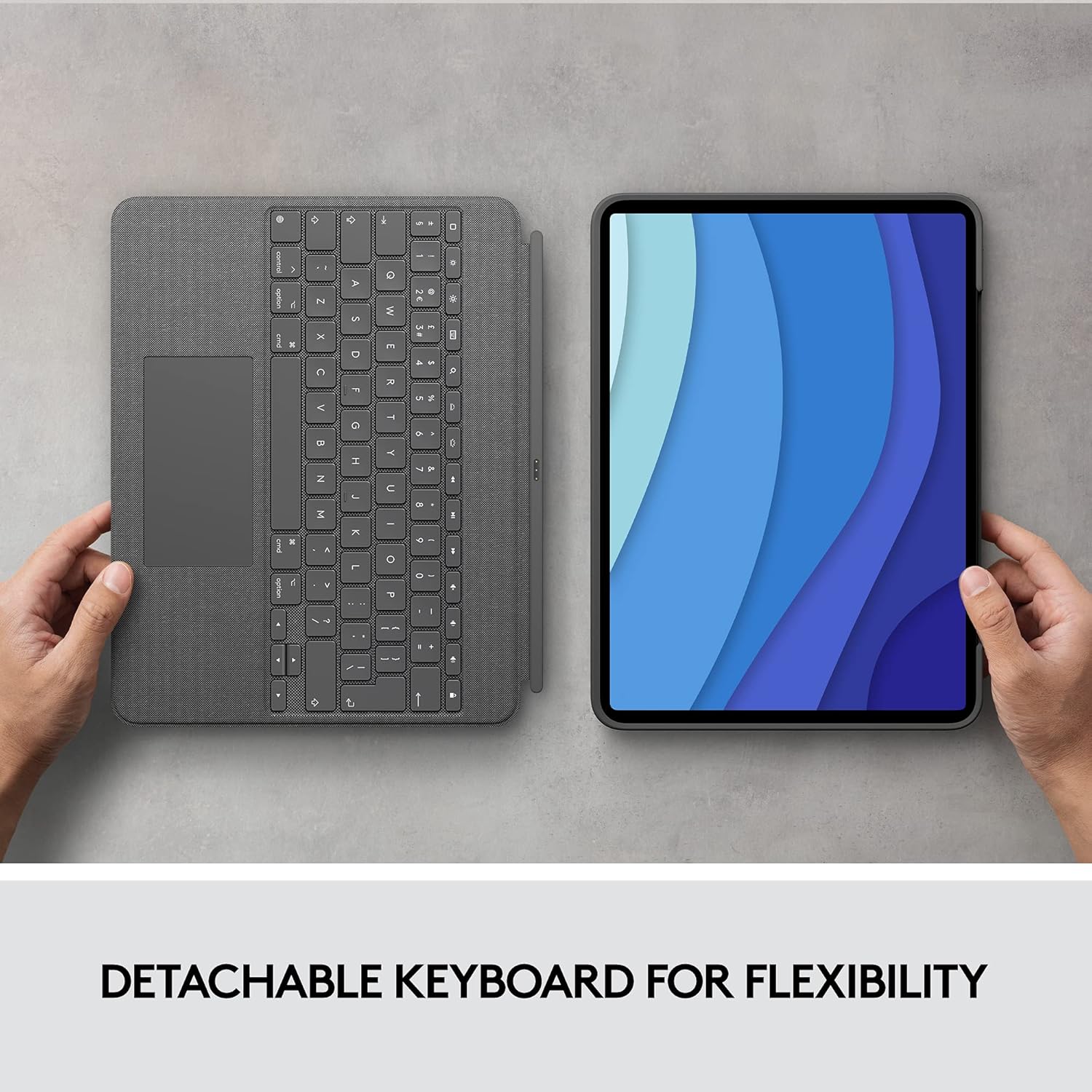 Logitech Combo Touch iPad Pro 12.9-inch (5th, 6th gen - 2021, 2022) Case - Detachable Backlit Keyboard with Kickstand - Refurbished