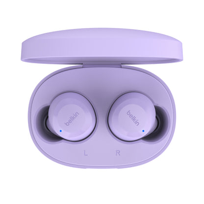 Belkin SoundForm Bolt True Bluetooth Wireless Earbuds - Lavender - Refurbished
