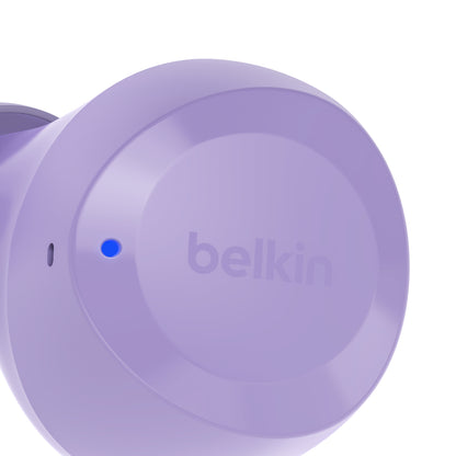 Belkin SoundForm Bolt True Bluetooth Wireless Earbuds - Lavender - Refurbished