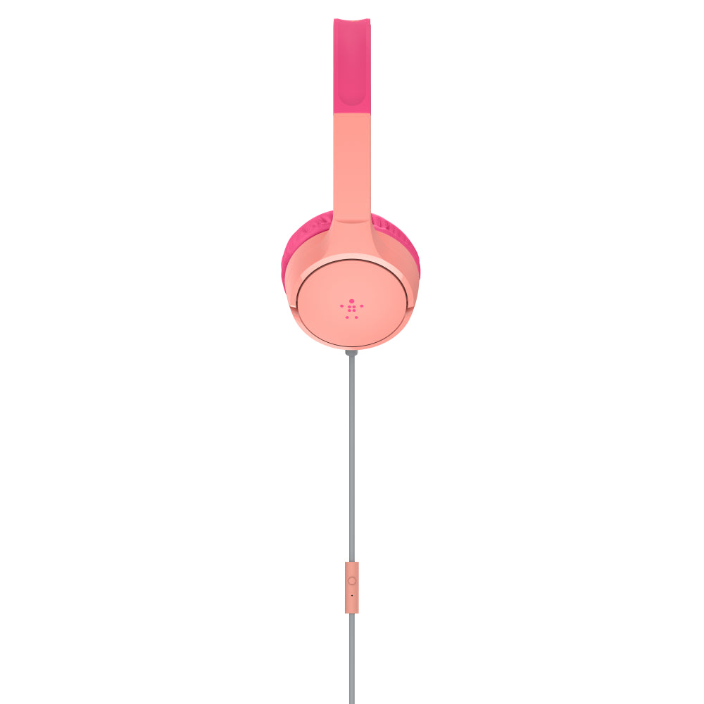 Belkin SoundForm Mini Wired On-Ear Headphones for Kids - Pink - Refurbished