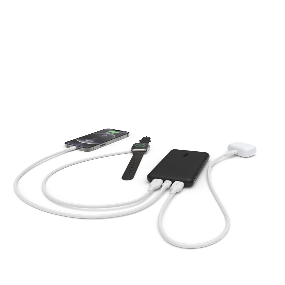Belkin Power Bank 10000mAh - USB-A & C ports - 15w - iOS, Android - Black - Refurbished