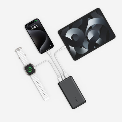 Belkin Power Bank 10000mAh - USB-A & C ports - 15w - iOS, Android - Black - Refurbished