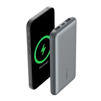 Belkin Power Bank 10000mAh - USB-A & C ports - 15w - iOS, Android - Gray - Refurbished