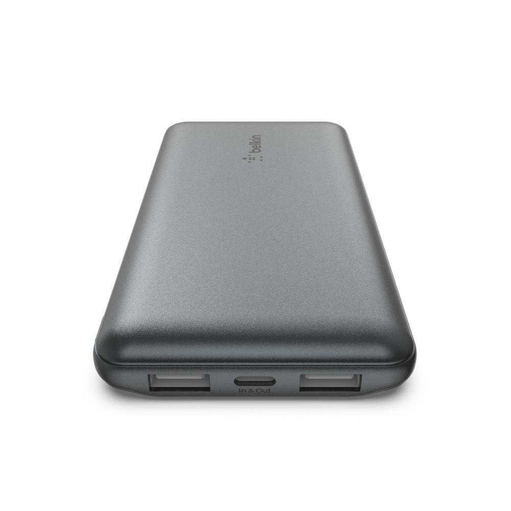 Belkin Power Bank 10000mAh - USB-A & C ports - 15w - iOS, Android - Gray - Refurbished