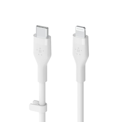 Belkin BoostCharge Flex USB-C with Lightening Connector - 2m Silicone Cable - White - Refurbished