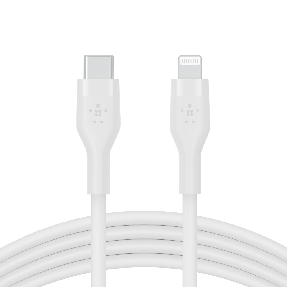Belkin BoostCharge Flex USB-C with Lightening Connector - 2m Silicone Cable - White - Refurbished