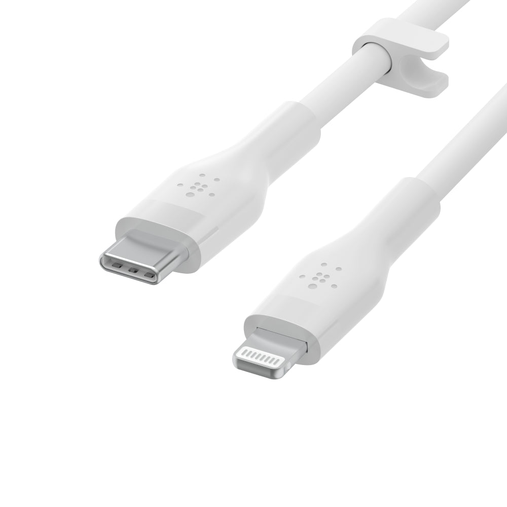 Belkin BoostCharge Flex USB-C with Lightening Connector - 2m Silicone Cable - White - Refurbished