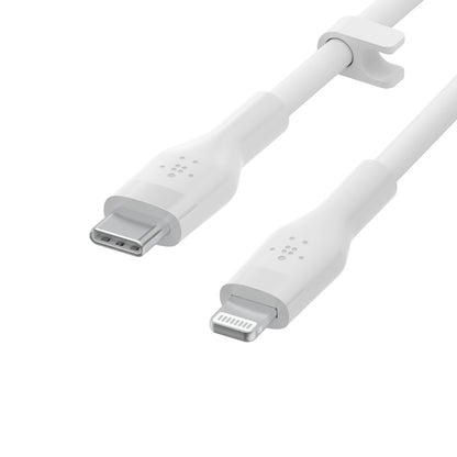Belkin BoostCharge Flex USB-C with Lightening Connector - 2m Silicone Cable - White - Refurbished