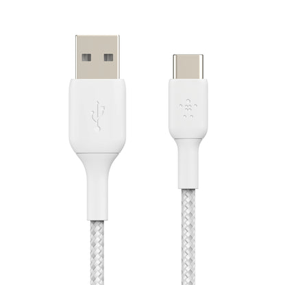 Belkin BoostCharge Braided USB-A to USB-C 1m Cable - White - Refurbished