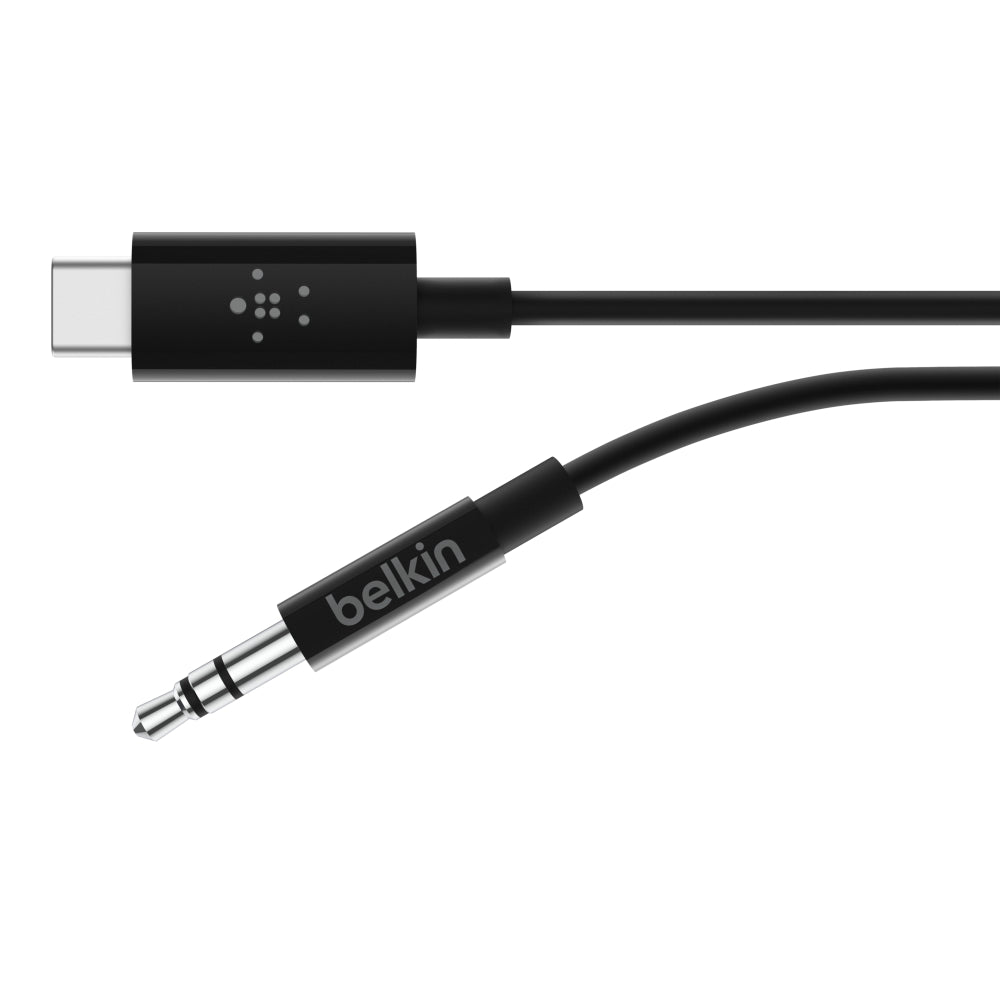 Belkin RockStar 3.5mm with USB-C Audio Cable Connector - Black - Refurbished