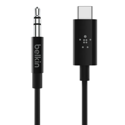 Belkin RockStar 3.5mm with USB-C Audio Cable Connector - Black - Refurbished