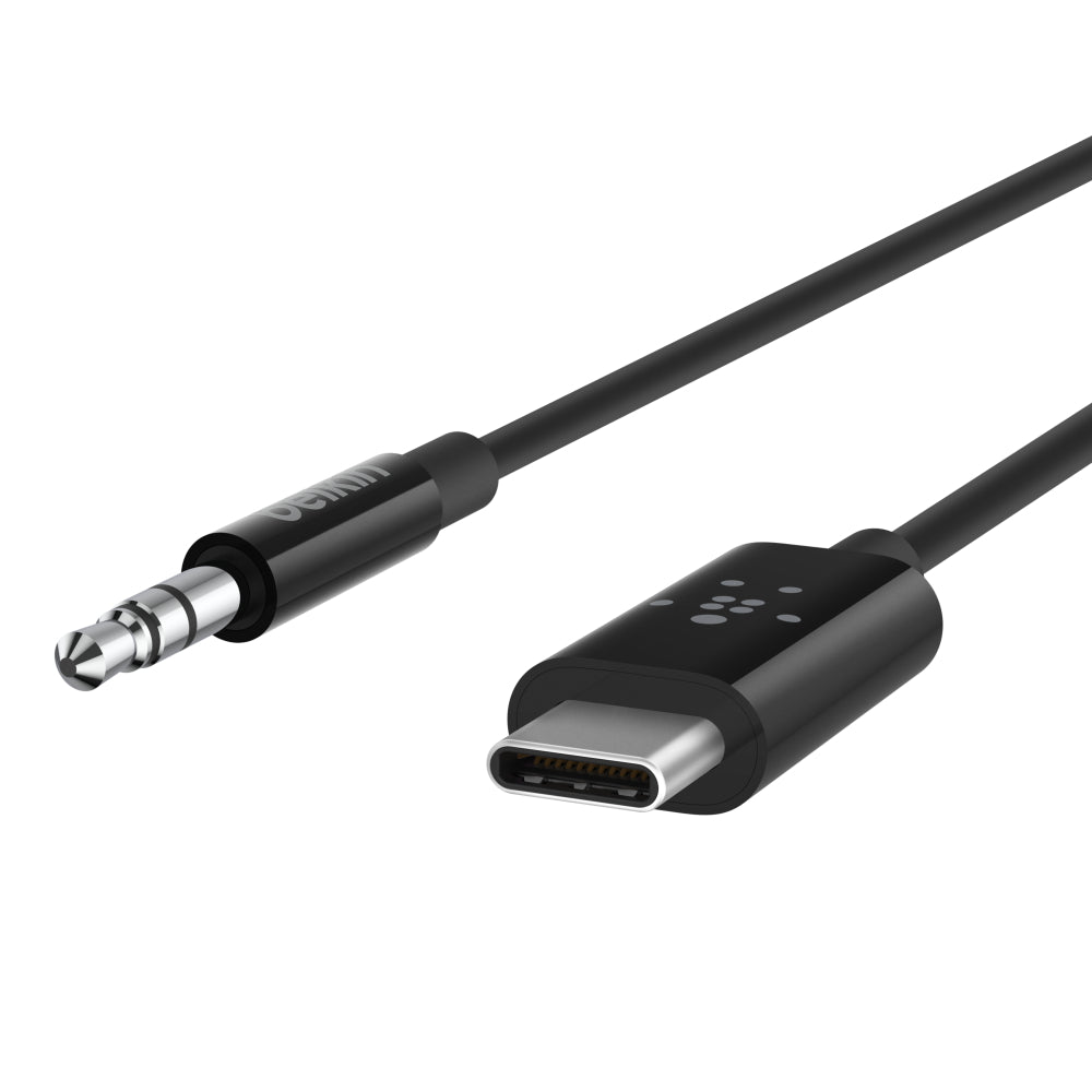 Belkin RockStar 3.5mm with USB-C Audio Cable Connector - Black - Refurbished