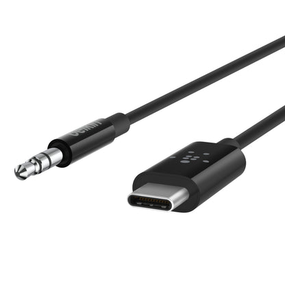 Belkin RockStar 3.5mm with USB-C Audio Cable Connector - Black - Refurbished