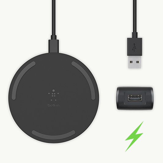 Belkin BoostCharge Qi Wireless Charging Pad + Charger - 10W - Black - Refurbished