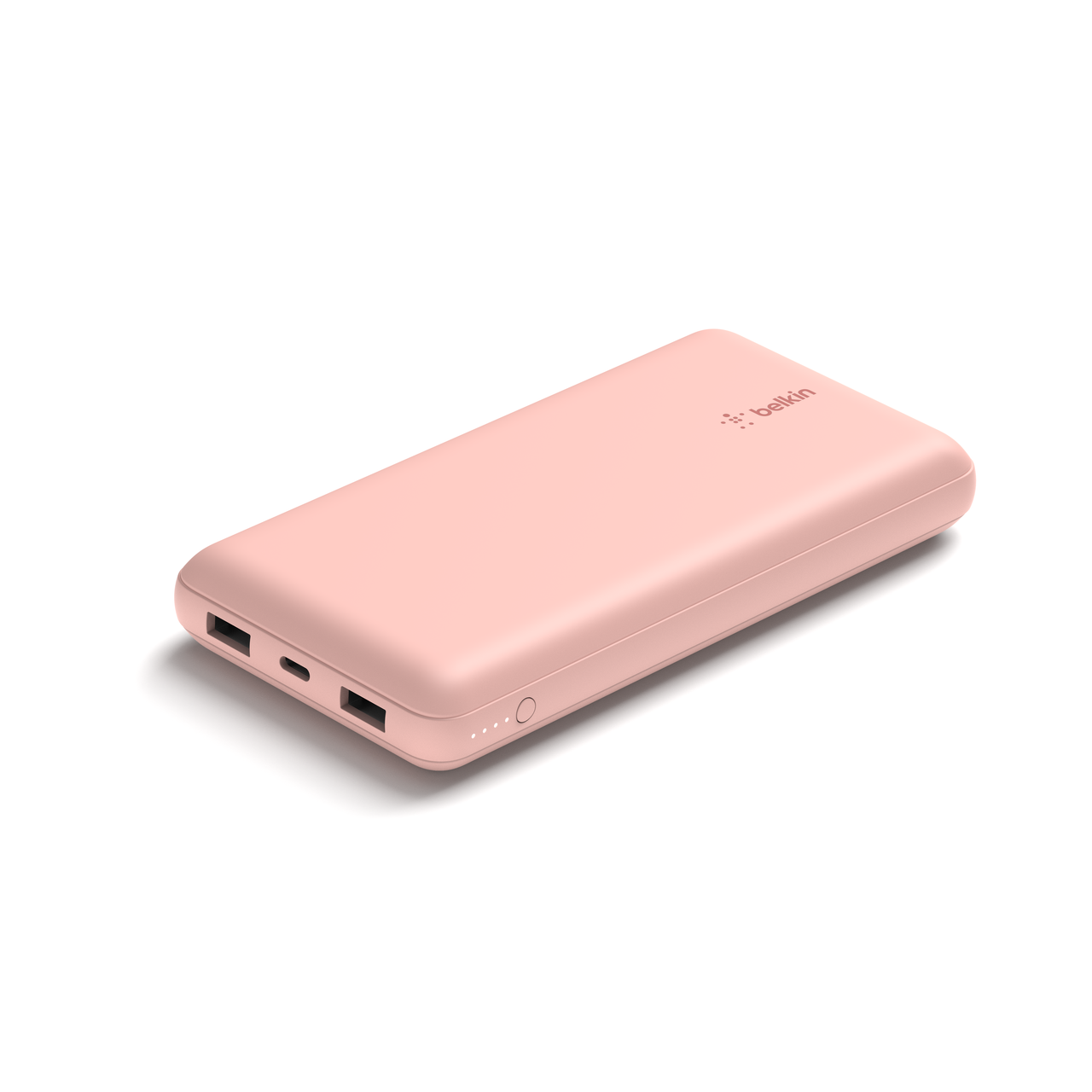 Belkin Portable Charger 20000mAh - USB A & C ports - 15W - iOS, Android - Rose Gold- Refurbished