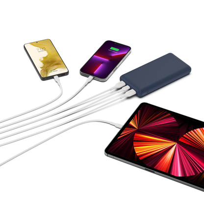 Belkin Portable Charger 20000mAh - USB A & C ports - 15W - iOS, Android - Blue - Refurbished