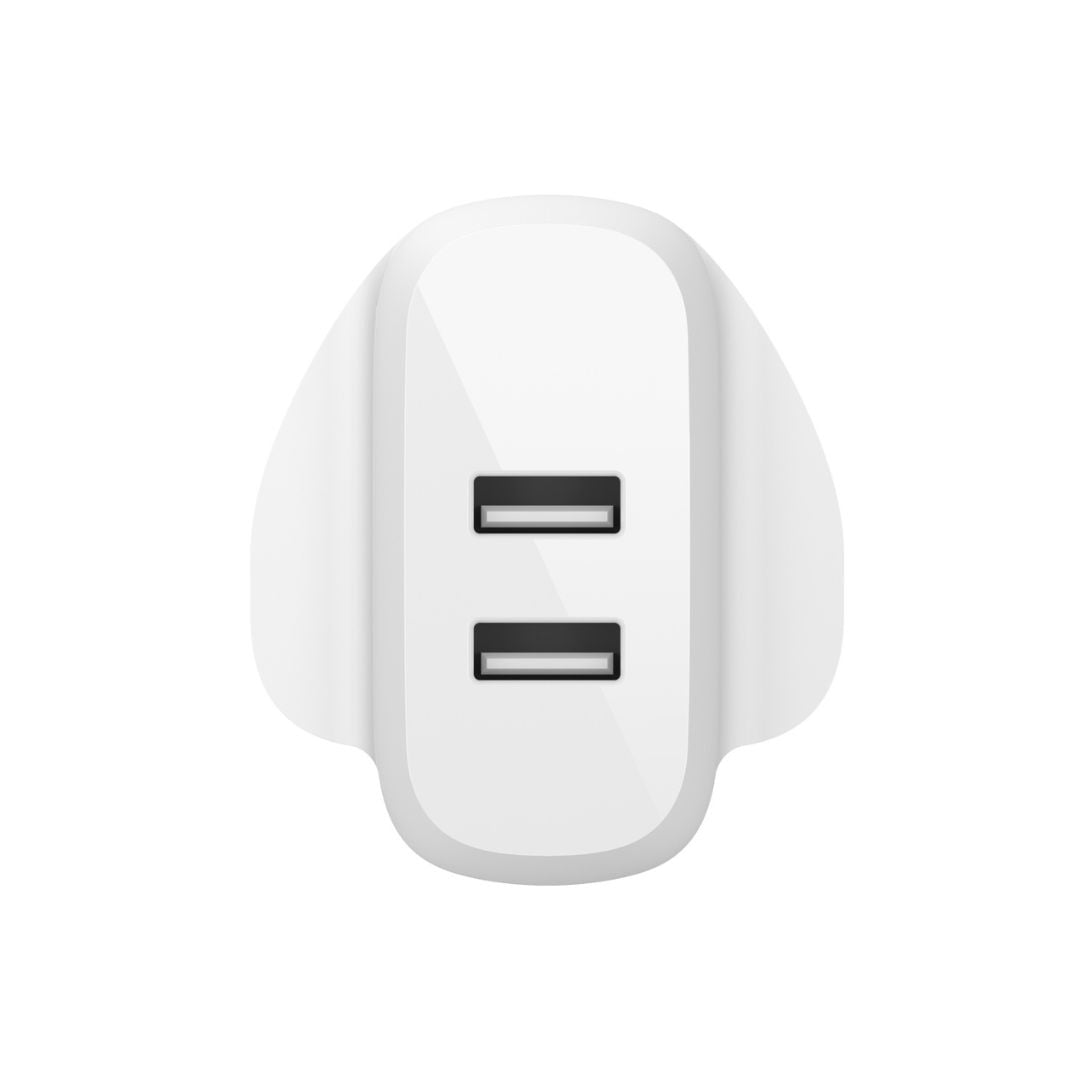 Belkin BoostCharge Dual USB-A - 24W Wall Charger - White - Refurbished