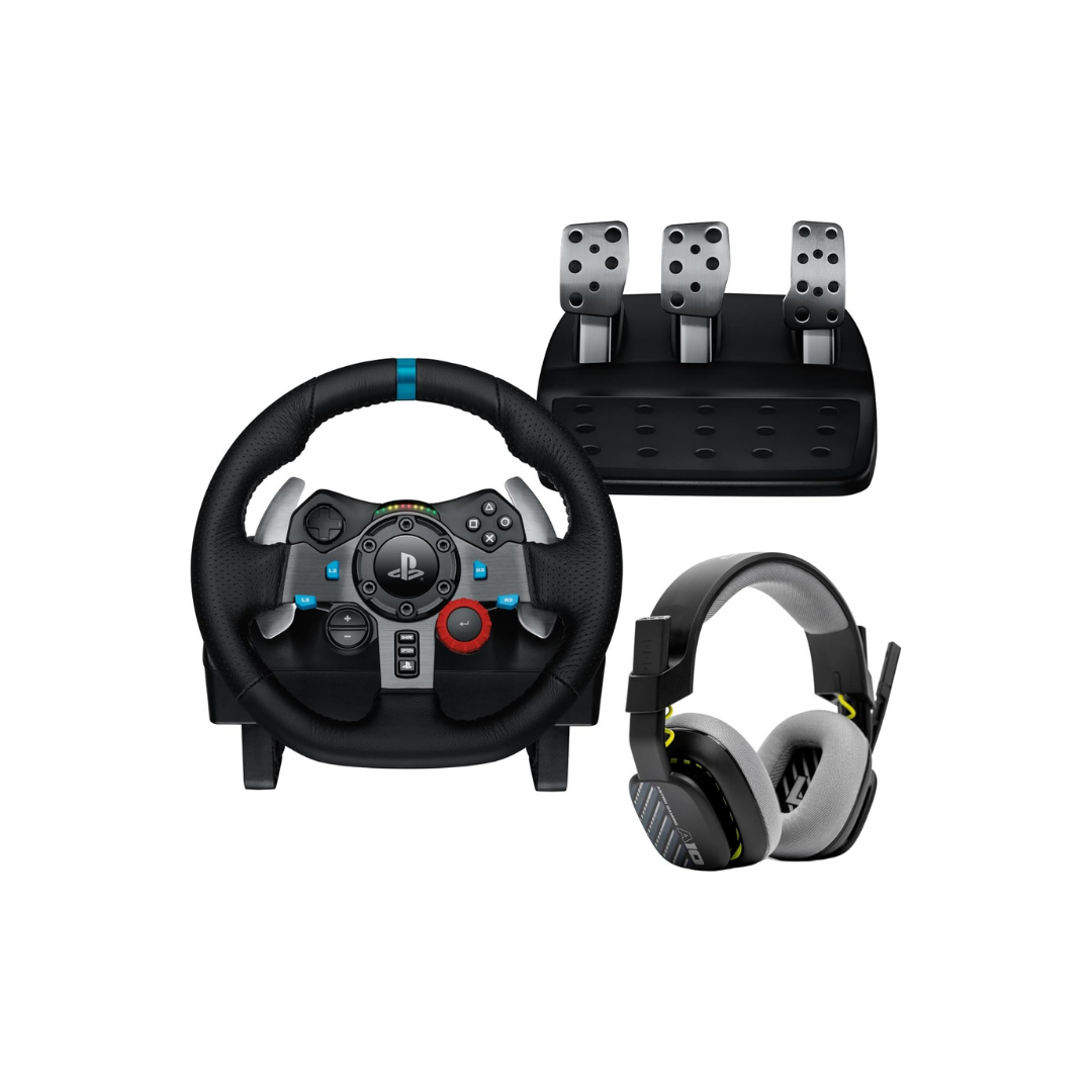 Logitech G29 Racing Wheel for PS & PC with A10 Headset (EU Plug) - Excellent Refurbished