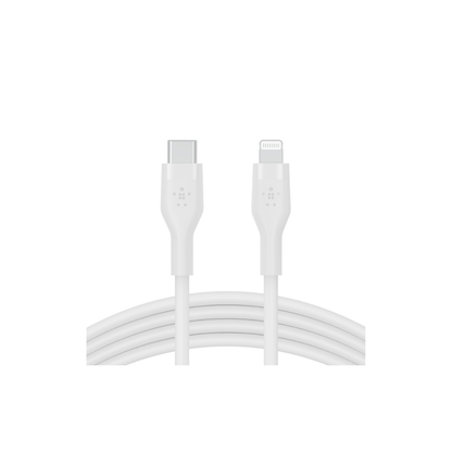 Belkin BoostCharge Flex USB-C with Lightening Connector - 2m Silicone Cable - White - Refurbished