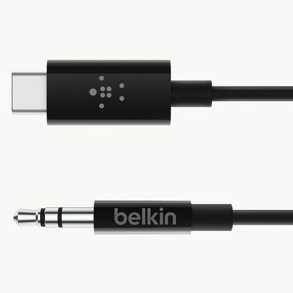 Belkin RockStar 3.5mm with USB-C Audio Cable Connector - Black - Refurbished
