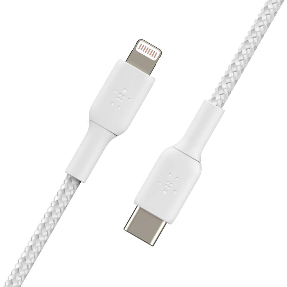 Belkin BoostCharge Braided USB-C - 2m Cable - White - Refurbished