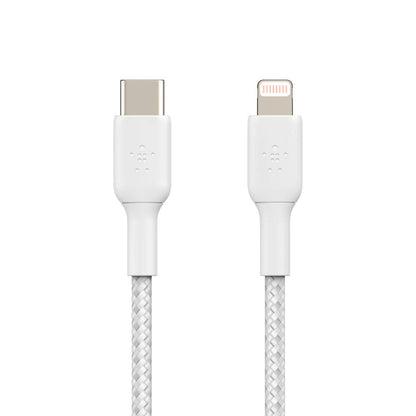 Belkin BoostCharge Braided USB-C - 2m Cable - White - Refurbished