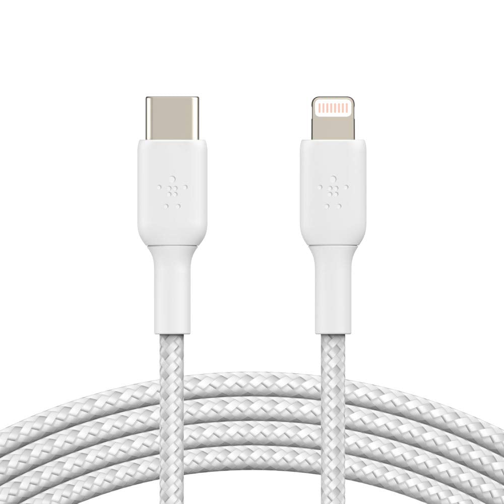 Belkin BoostCharge Braided USB-C - 2m Cable - White - Refurbished